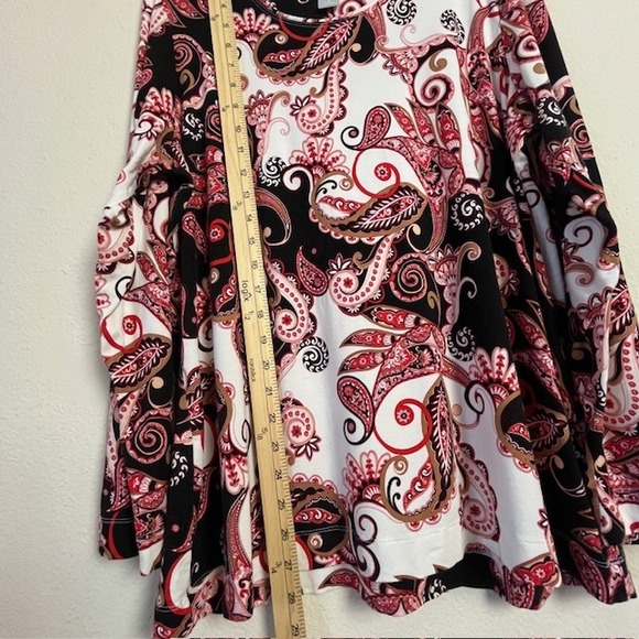 Chico's Paisley Print Long Sleeve Top Sz 3 (XL) Artsy Elegant Casual Boho - Picture 8 of 10